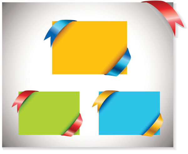 精美丝带卡片——矢量素材