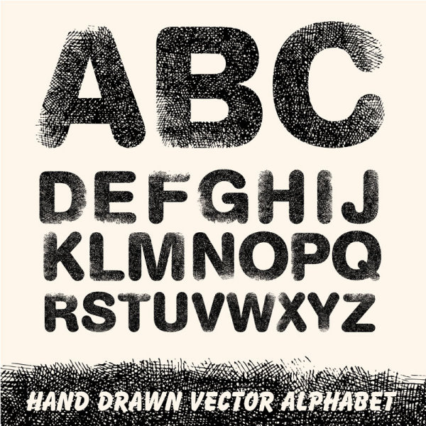 Hand-painted artwork Alphabet - vector material