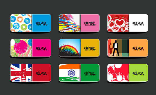 Beautifully card template 02 - vector material