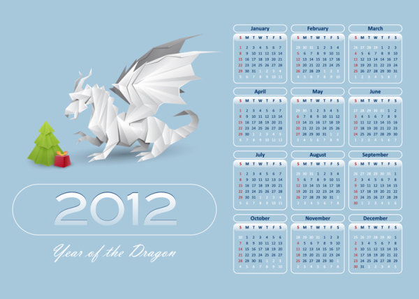 2012 Calendar pterosaur 02 - vector material
