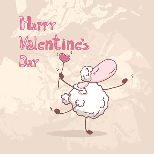Valentine's Day cartoon illustrator 02 - vector material