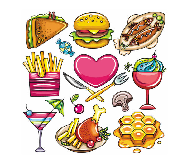 Cartoon food 01 - vector material