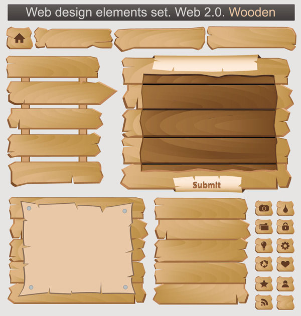 Wooden sign 03 - vector material