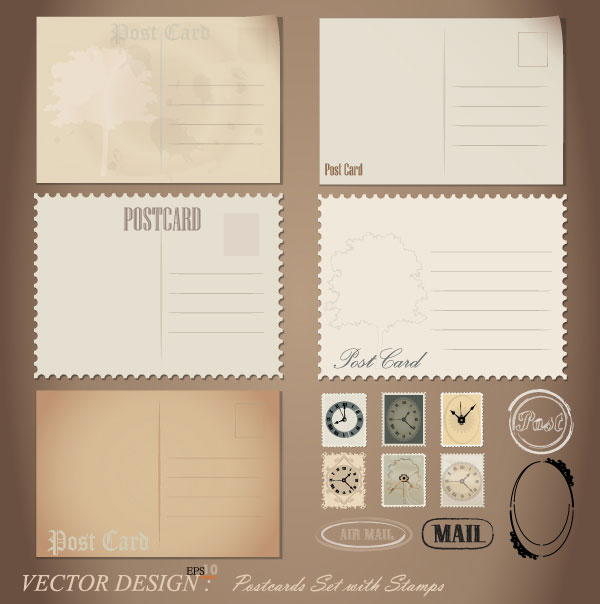 Vintage postcard 01 - vector material