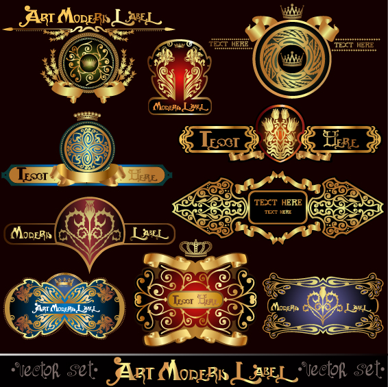 European classic stickers 01 - vector material