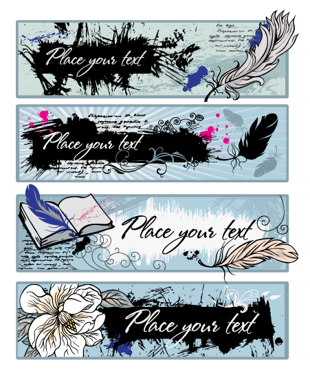 Doodle banner-vector material