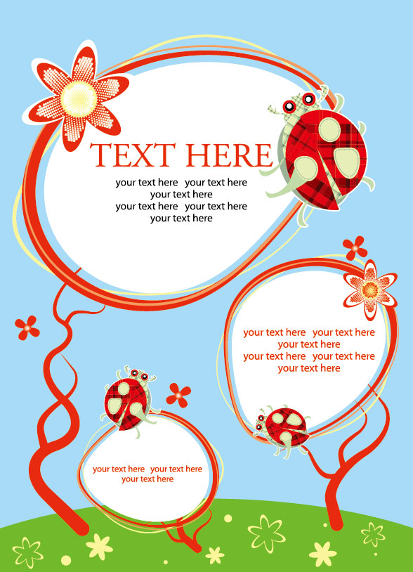 Cartoon illustration background 04 - vector material