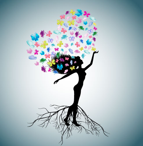 Stitching tree illustrator 04 - vector material