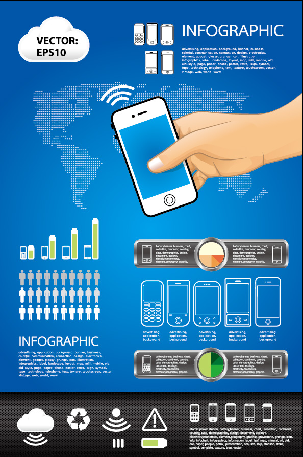 Mobile data graph - vector material