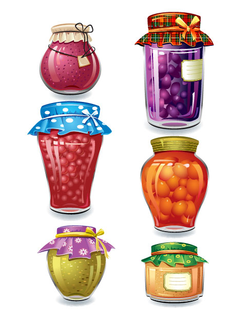 Beautifully canned fruit 01 - vector material