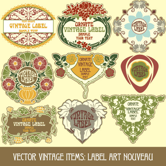 Exquisite floral stickers 01 - vector material