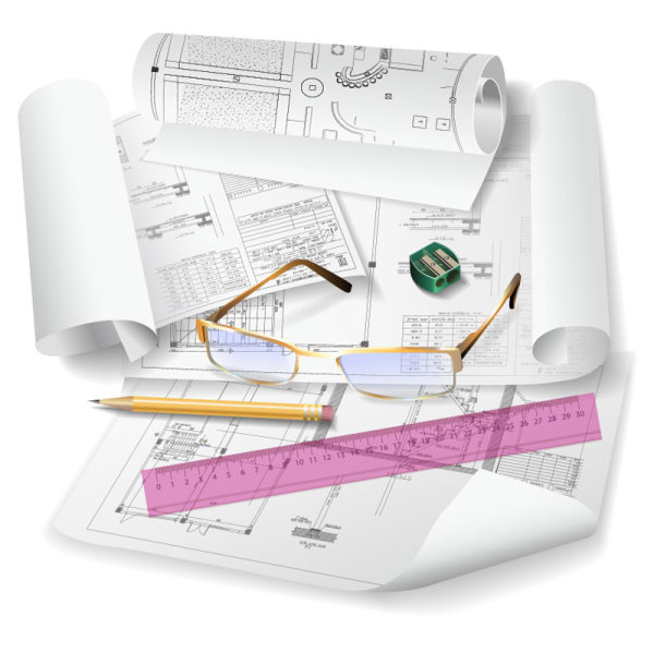 Housing construction drawings 03 - vector material