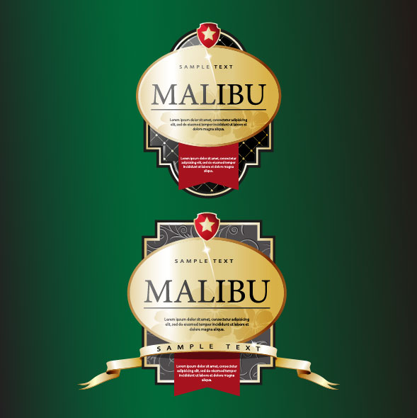 Classic European labels 05 - vector material