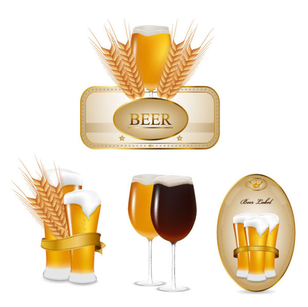Beer labels 02 - vector material