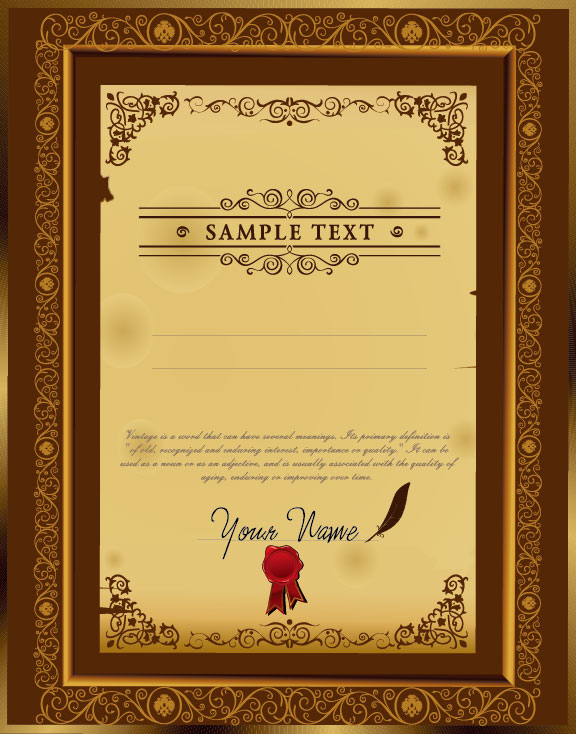 Certificate template design 02 - vector material