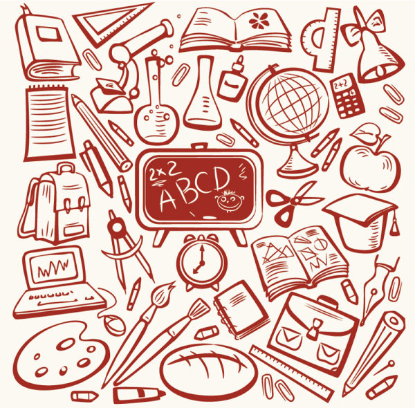 Cartoon learning items 02 - vector material