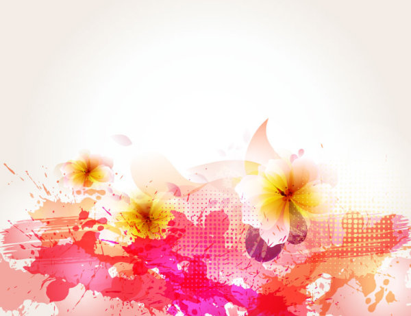 Beautiful flowers background 05 - vector material