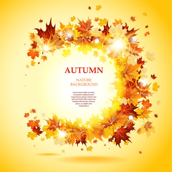 Beautiful autumn card 03 - vector material