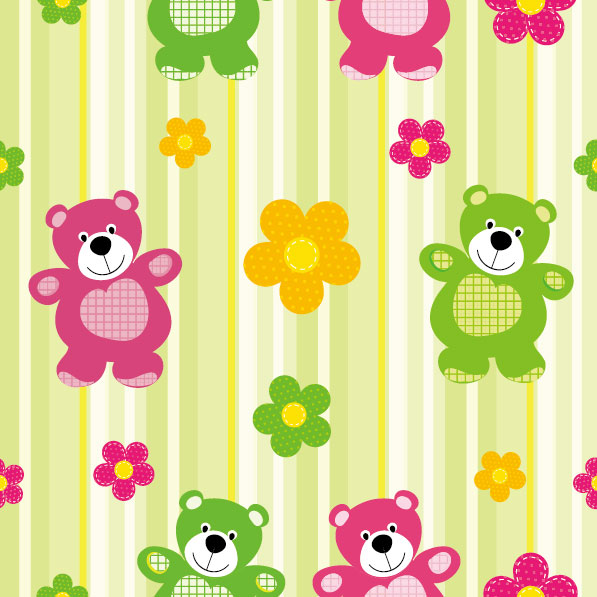 Cute cartoon background 03 - vector material