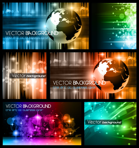 Colorful trend of dynamic background 01 - vector material