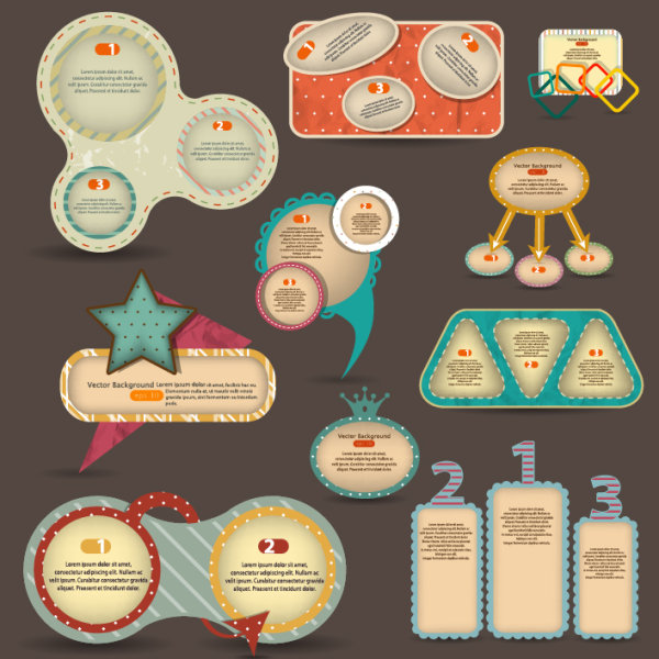 Beautifully label stickers 02 - vector material