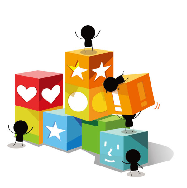 Cartoon villain box vector material