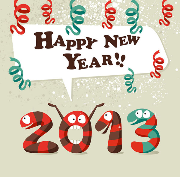 2013 Year of the Snake greeting card background image 05