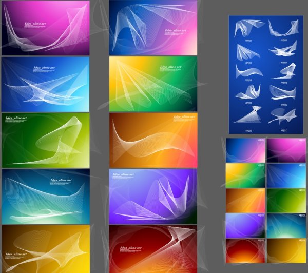 Colorful Curve Line 1 - vector material