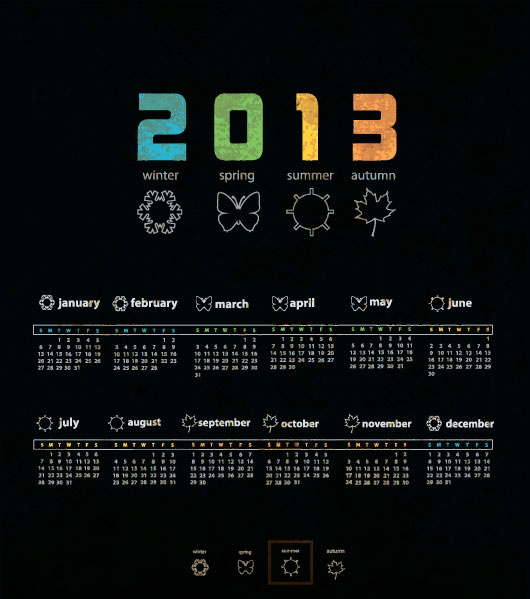 2013 Creative Calendar Meeting 09 - vector material