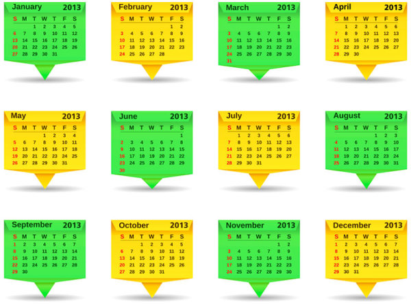 2013 Creative Calendar 04 - vector material