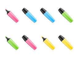 Multi-color oil-based pen icon png