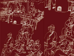 中国古代饮食文化矢量素材