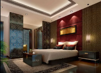 Chinese-style luxury bedroom scene model