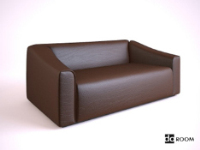 A brown leather the multiplayer sofa 3D model