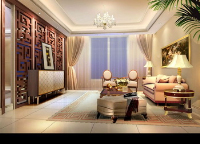 European Modern Warm cozy living room model