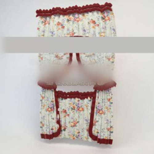 3d model girl Flower Curtain