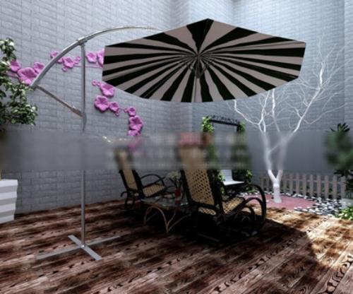 3d model of a small balcony