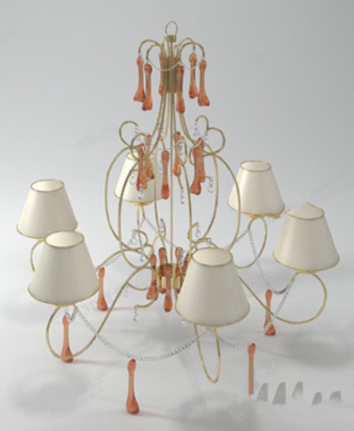 Orchid style chandeliers 3D models