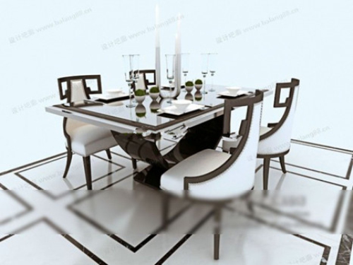 Clean white furniture combined model