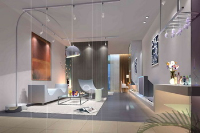 Modern small space for creative living room model