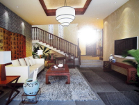 Chinese calligraphy living room 3D model