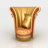 Arab golden armchair 3D model