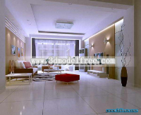 The stylish minimalist refreshing living room 3D model