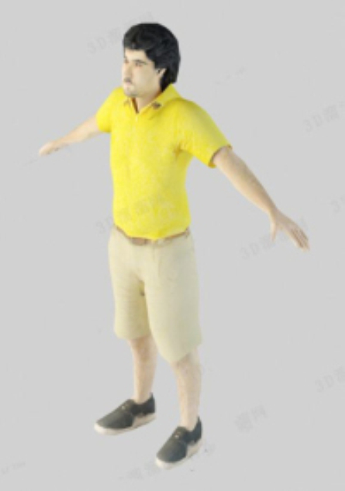 Yellow T-shirt man model