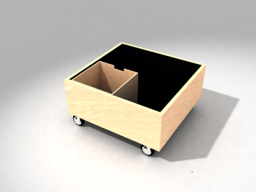 Chinese wooden coffee table with wheels