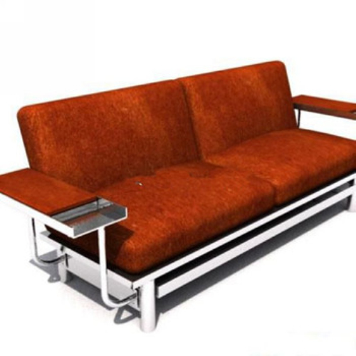 Brown sofa and generous people