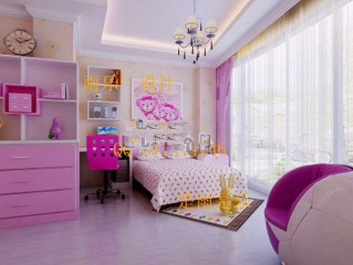 Pink girl bedroom models