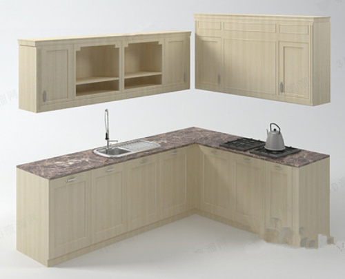3d model of wood cabinets