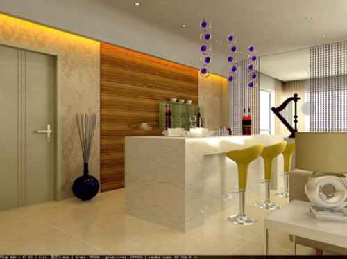 Orange dining room 3d models