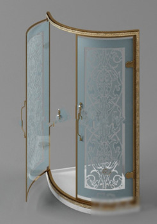 Bathroom glass door 3d model